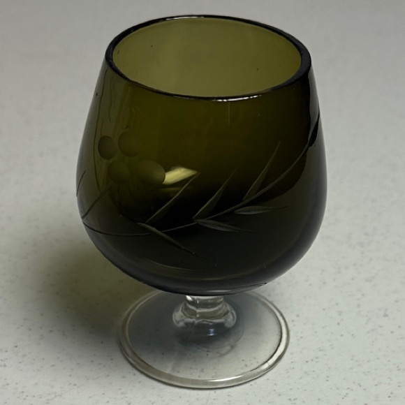 Source Unknown Other - Green Glass Goblet